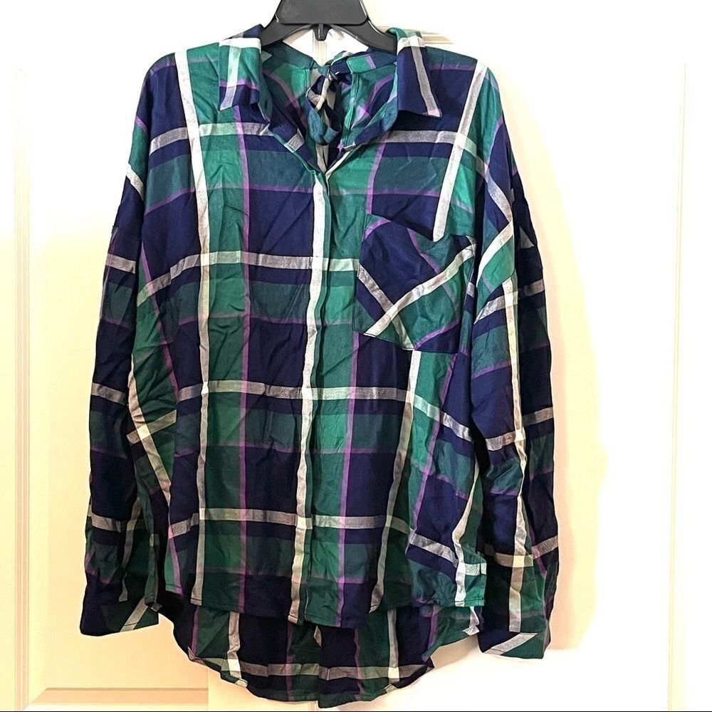 Sanctuary Plaid Tie-Back Shirt - Picture 4 of 9
